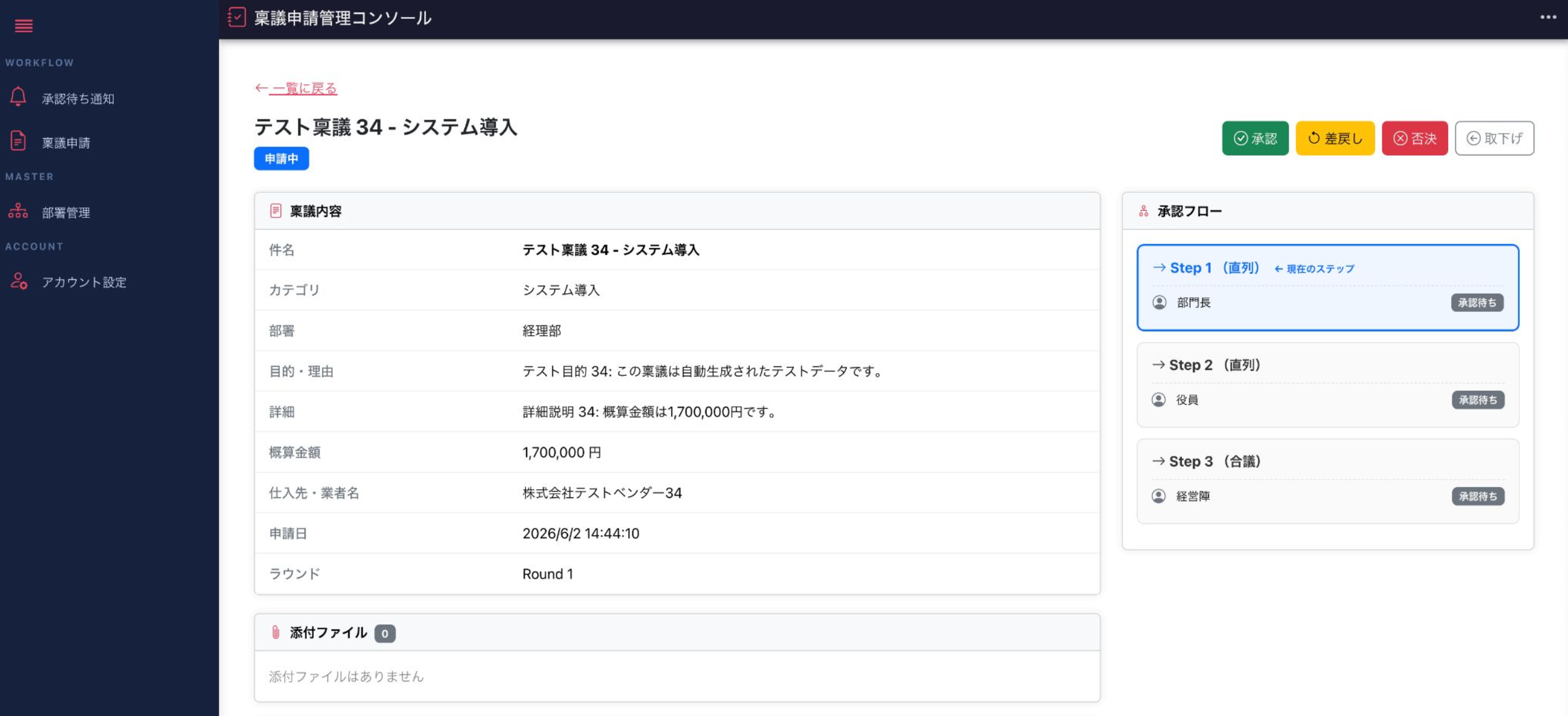 承認ワークフロー